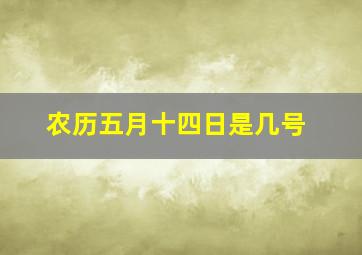 农历五月十四日是几号