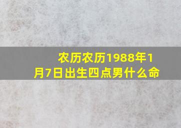 农历农历1988年1月7日出生四点男什么命