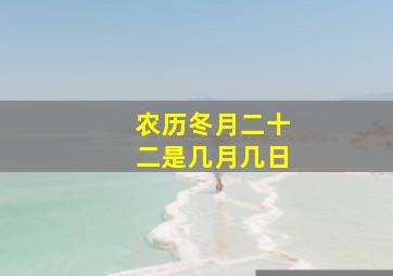 农历冬月二十二是几月几日