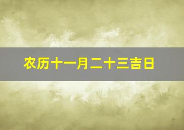 农历十一月二十三吉日