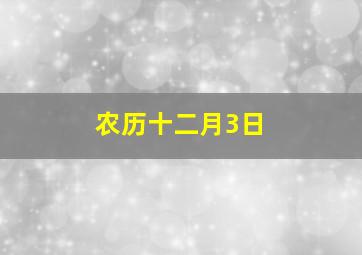 农历十二月3日