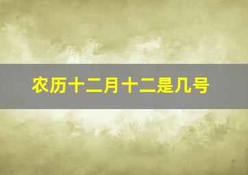 农历十二月十二是几号