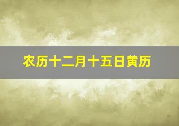 农历十二月十五日黄历