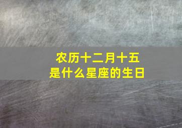 农历十二月十五是什么星座的生日