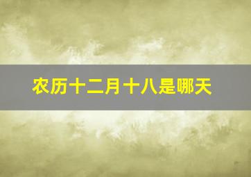 农历十二月十八是哪天