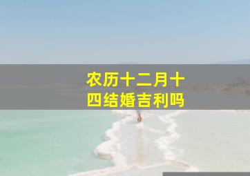 农历十二月十四结婚吉利吗