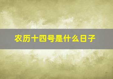 农历十四号是什么日子