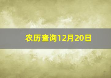 农历查询12月20日