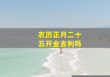 农历正月二十五开业吉利吗