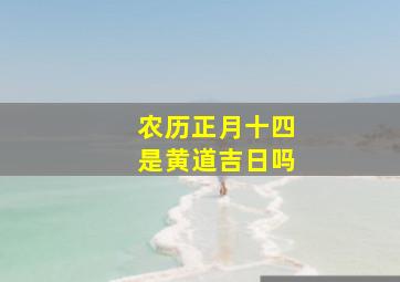 农历正月十四是黄道吉日吗