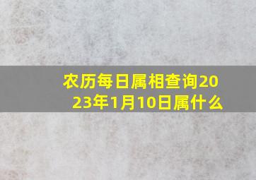 农历每日属相查询2023年1月10日属什么