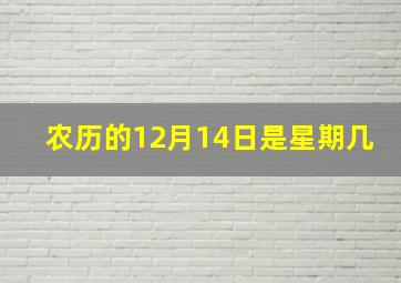 农历的12月14日是星期几