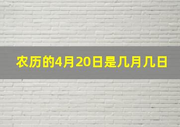 农历的4月20日是几月几日