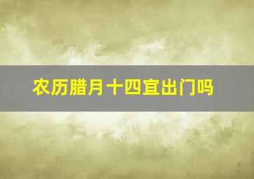 农历腊月十四宜出门吗