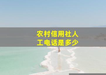 农村信用社人工电话是多少