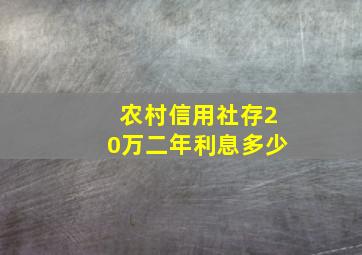 农村信用社存20万二年利息多少