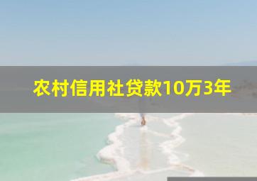 农村信用社贷款10万3年