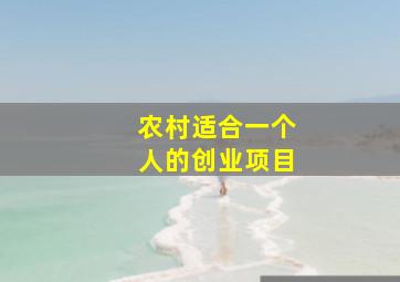 农村适合一个人的创业项目