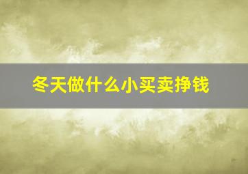 冬天做什么小买卖挣钱