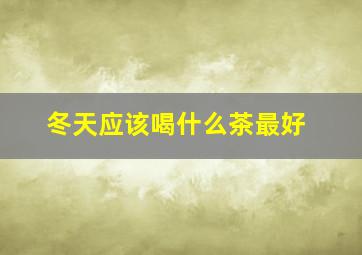 冬天应该喝什么茶最好