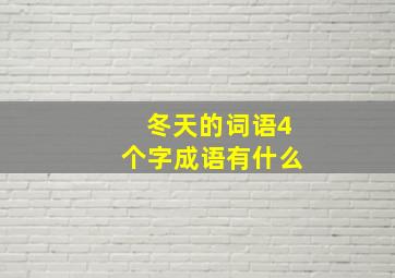 冬天的词语4个字成语有什么