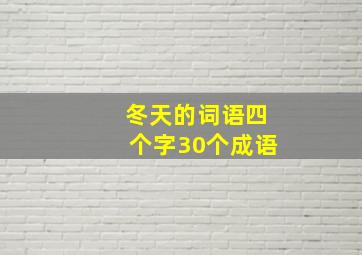 冬天的词语四个字30个成语