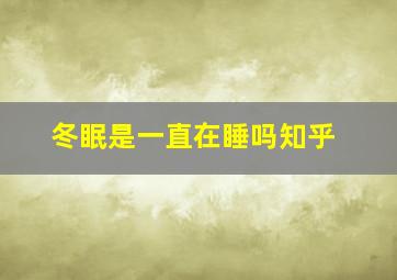 冬眠是一直在睡吗知乎