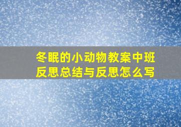 冬眠的小动物教案中班反思总结与反思怎么写