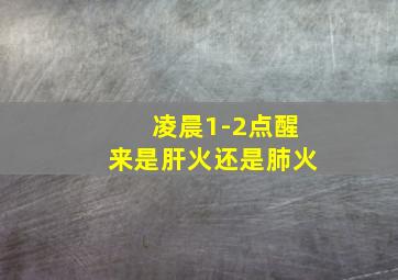 凌晨1-2点醒来是肝火还是肺火