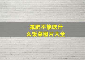 减肥不能吃什么饭菜图片大全