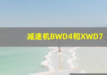 减速机BWD4和XWD7