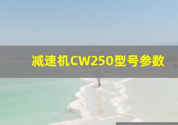 减速机CW250型号参数