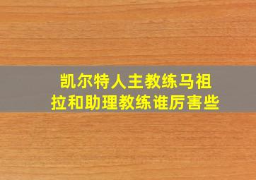 凯尔特人主教练马祖拉和助理教练谁厉害些