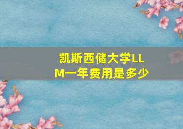 凯斯西储大学LLM一年费用是多少