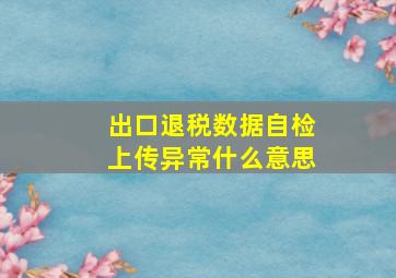 出口退税数据自检上传异常什么意思