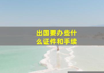 出国要办些什么证件和手续