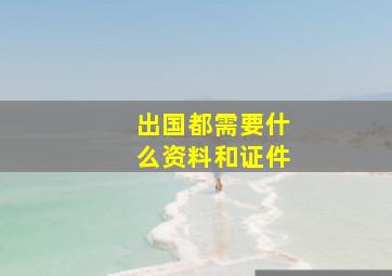 出国都需要什么资料和证件