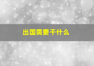 出国需要干什么