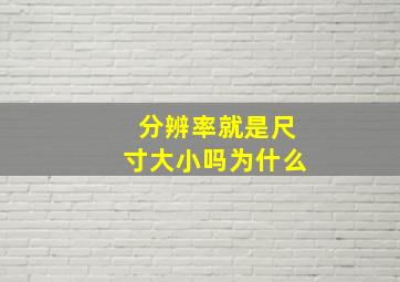 分辨率就是尺寸大小吗为什么