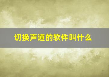 切换声道的软件叫什么