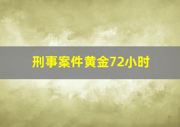 刑事案件黄金72小时