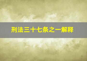 刑法三十七条之一解释