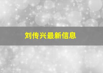 刘传兴最新信息