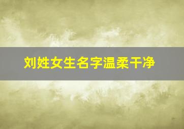 刘姓女生名字温柔干净