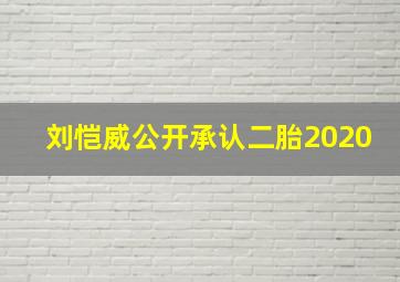 刘恺威公开承认二胎2020