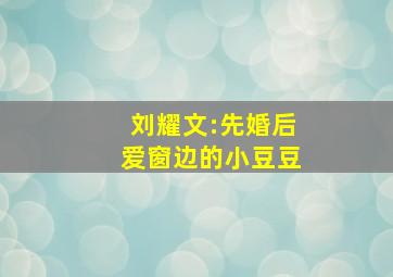 刘耀文:先婚后爱窗边的小豆豆