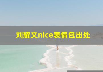 刘耀文nice表情包出处