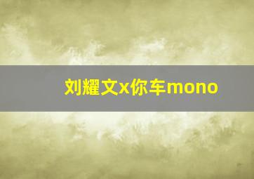 刘耀文x你车mono