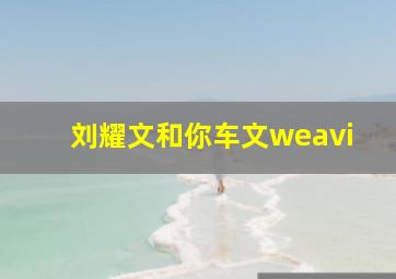 刘耀文和你车文weavi