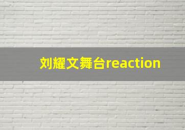 刘耀文舞台reaction